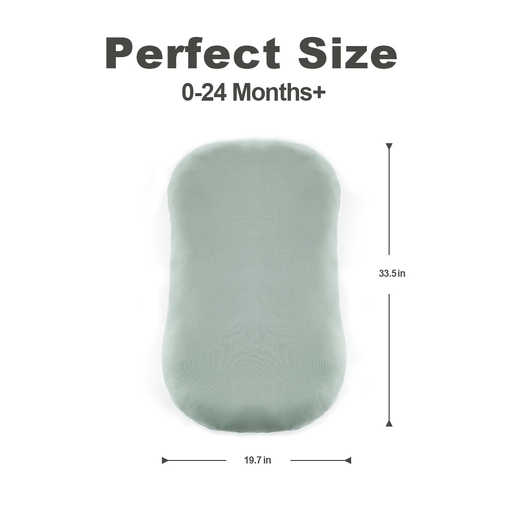 Baby Lounger, Soft Cotton Cover and Waterproof Inner, Green