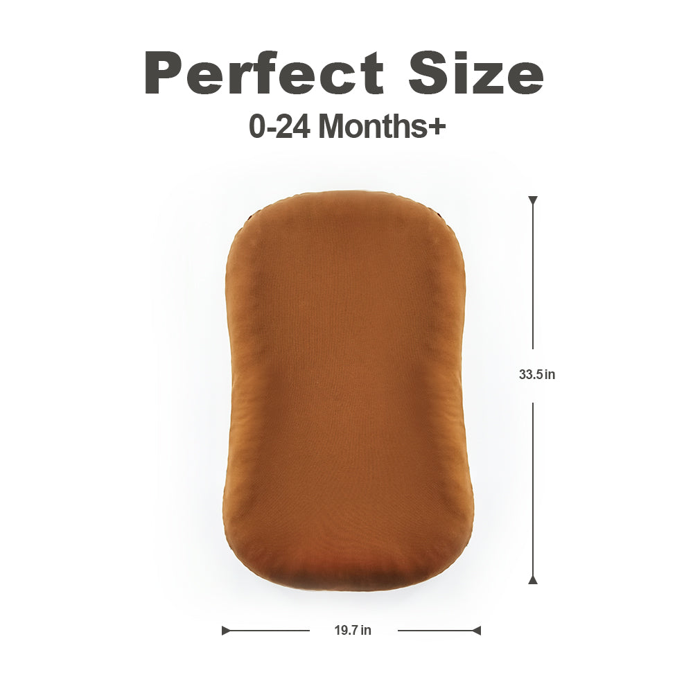 Baby Lounger, Soft Cotton Cover and Waterproof Inner, Brown