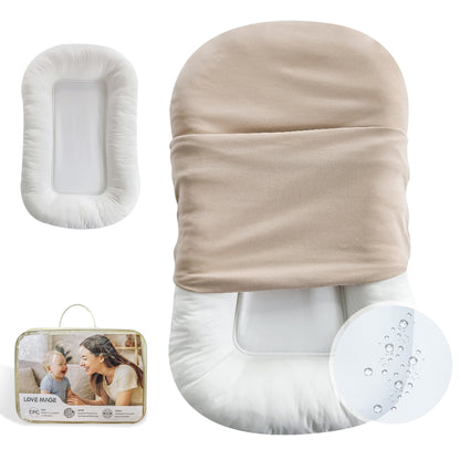 Baby Lounger, Soft Cotton Cover and Waterproof Inner, Pink
