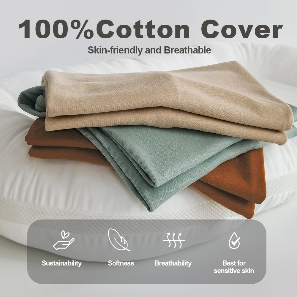 Baby Lounger, Soft Cotton Cover and Waterproof Inner, Green