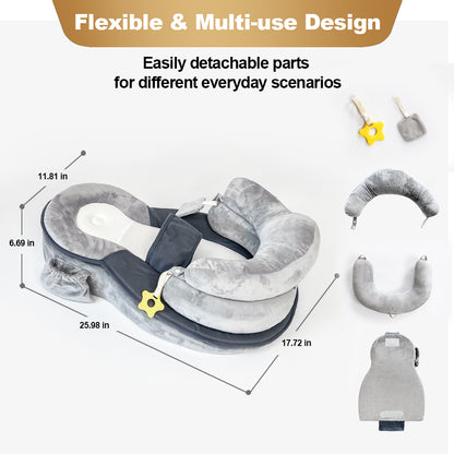 Multi-Functional Baby Lounger & Feeding Pillow for Newborns – Reflux Support & Tummy Time Mat