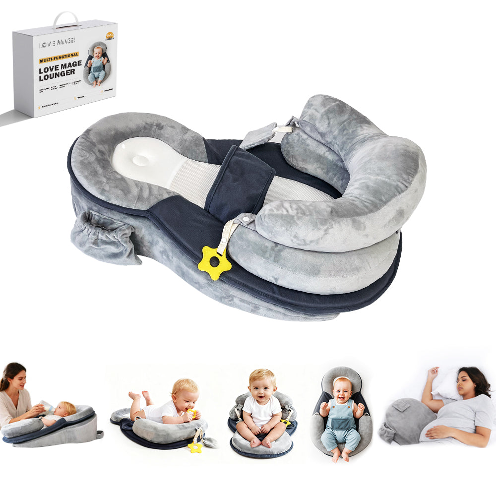 Multi-Functional Baby Lounger & Feeding Pillow for Newborns – Reflux Support & Tummy Time Mat