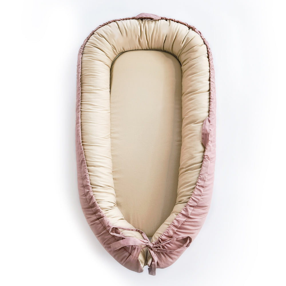 Baby Lounger, Reversible & Breathable Cotton, Pink