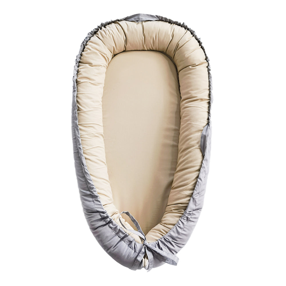 Baby Lounger, Reversible & Breathable Cotton, Gray