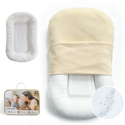 Baby Lounger, Soft Cotton Cover and Waterproof Inner, Yellow