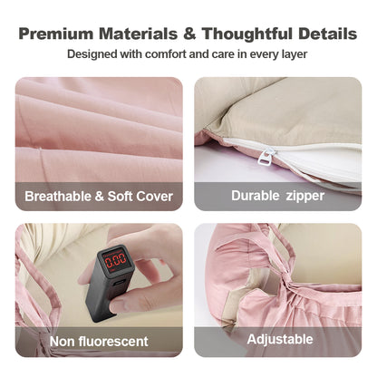 Baby Lounger, Reversible & Breathable Cotton, Pink