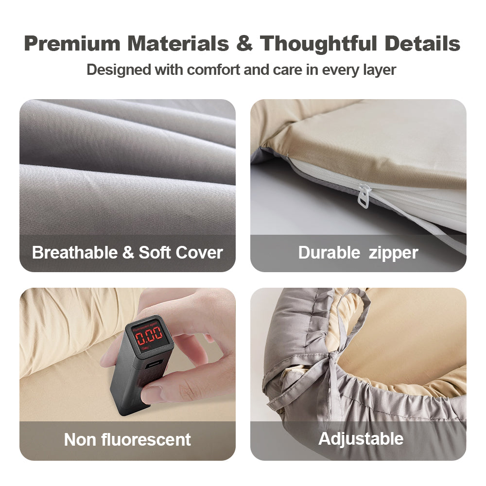 Baby Lounger, Reversible & Breathable Cotton, Gray
