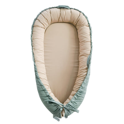 Baby Lounger, Reversible & Breathable Cotton, Green