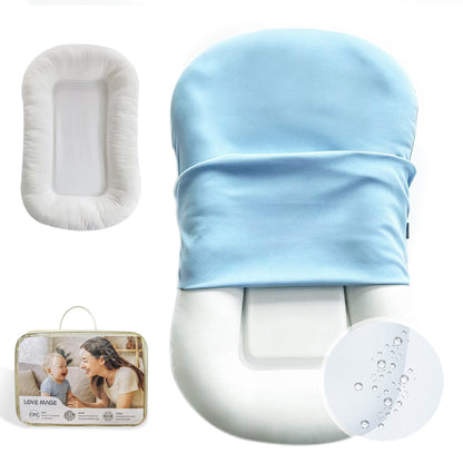 Baby Lounger, Soft Cotton Cover and Waterproof Inner, Blue