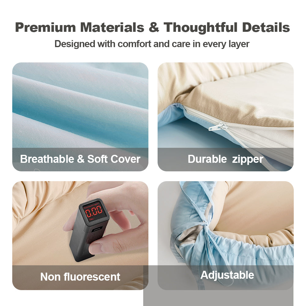 Baby Lounger, Reversible & Breathable Cotton, Blue