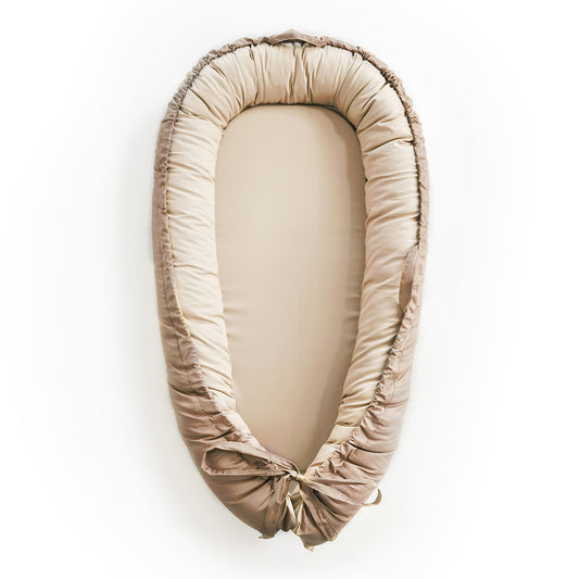 Baby Lounger, Reversible & Breathable Cotton, Khaki