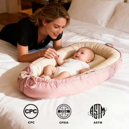 Baby Lounger, Reversible & Breathable Cotton, Pink