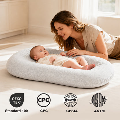 Baby Lounger, Soft Cotton Cover and Waterproof Inner, White