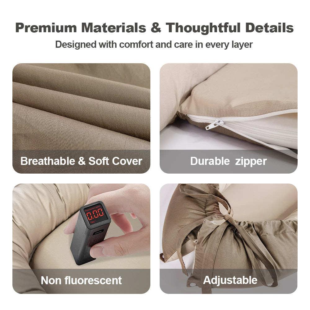 Baby Lounger, Reversible & Breathable Cotton, Brown