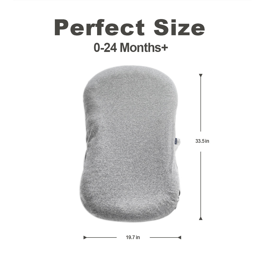 Baby Lounger, Soft Cotton Cover and Waterproof Inner, Gray