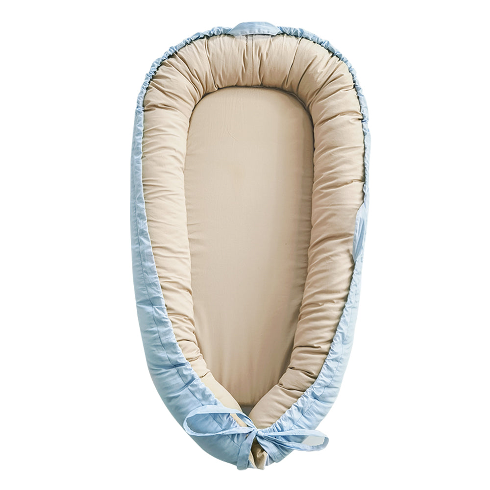 Baby Lounger, Reversible & Breathable Cotton, Blue